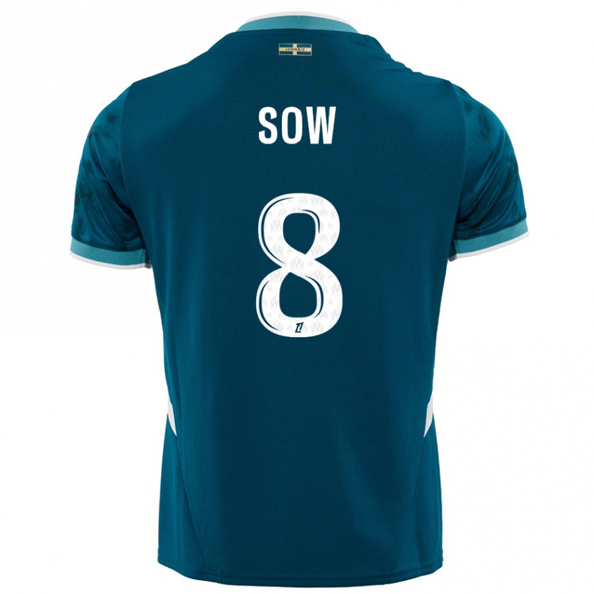 Herren Fußball Mbayang Sow #8 Türkisblau Auswärtstrikot Trikot 2024/25 T-Shirt Luxemburg