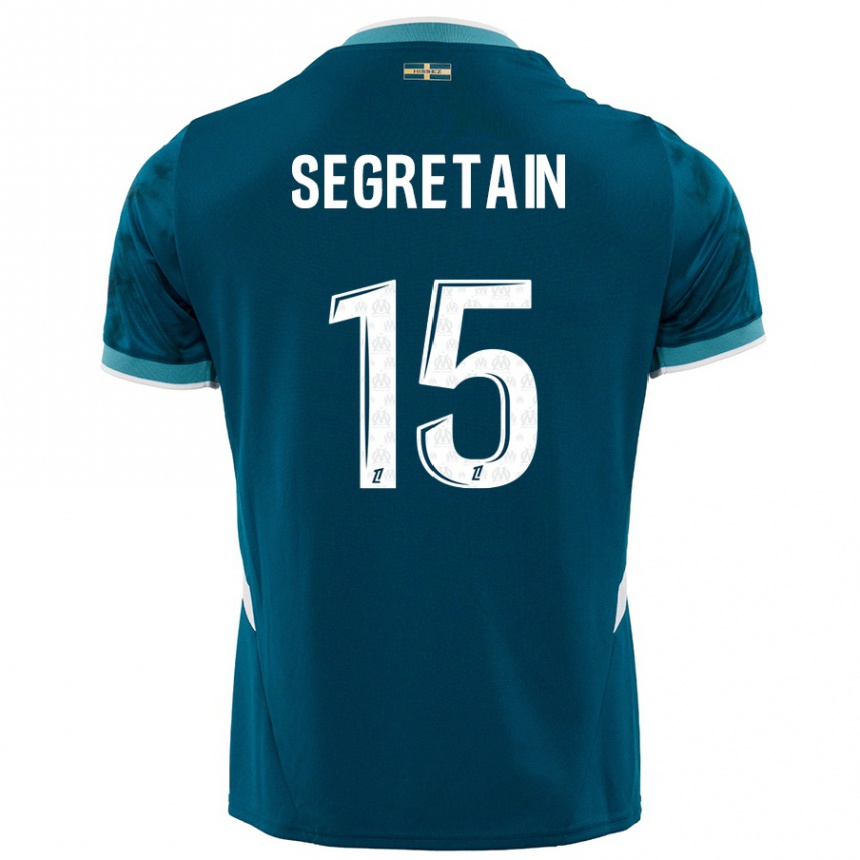 Herren Fußball Julie Ségrétain #15 Türkisblau Auswärtstrikot Trikot 2024/25 T-Shirt Luxemburg