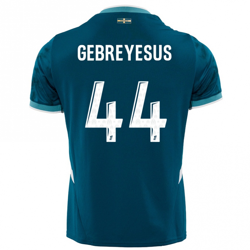 Herren Fußball Esey Gebreyesus #44 Türkisblau Auswärtstrikot Trikot 2024/25 T-Shirt Luxemburg