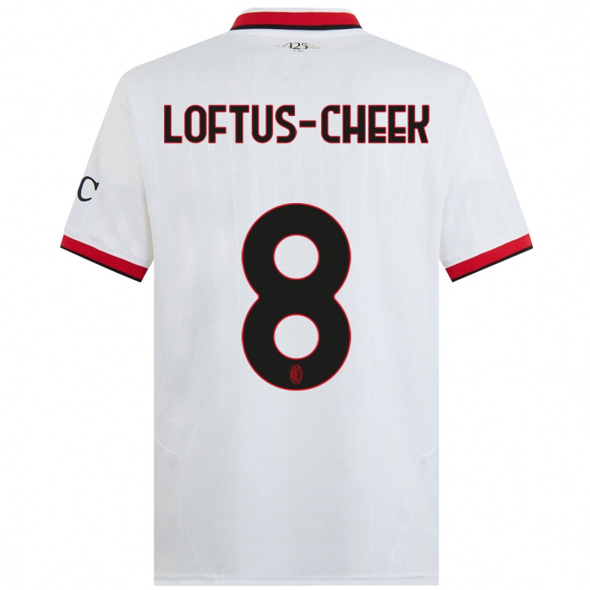 Herren Fußball Ruben Loftus-Cheek #8 Weiß Schwarz Rot Auswärtstrikot Trikot 2024/25 T-Shirt Luxemburg