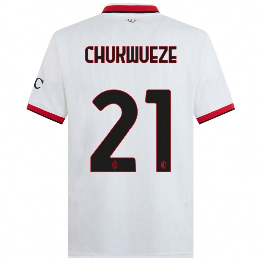 Herren Fußball Samuel Chukwueze #21 Weiß Schwarz Rot Auswärtstrikot Trikot 2024/25 T-Shirt Luxemburg