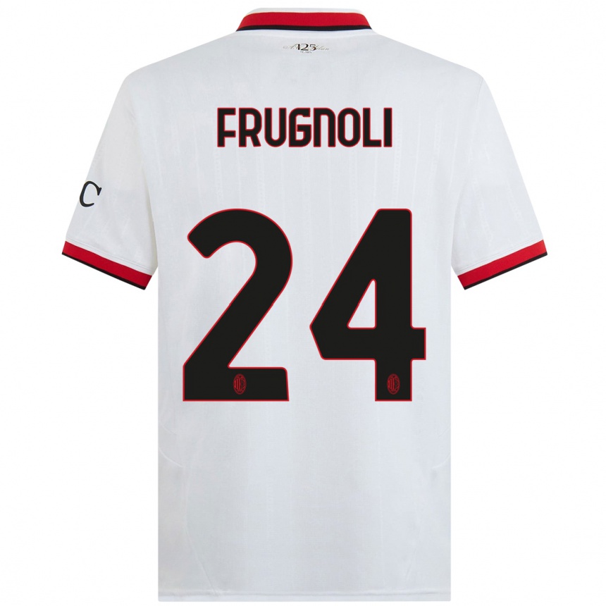 Herren Fußball Leonardo Frugnoli #24 Weiß Schwarz Rot Auswärtstrikot Trikot 2024/25 T-Shirt Luxemburg