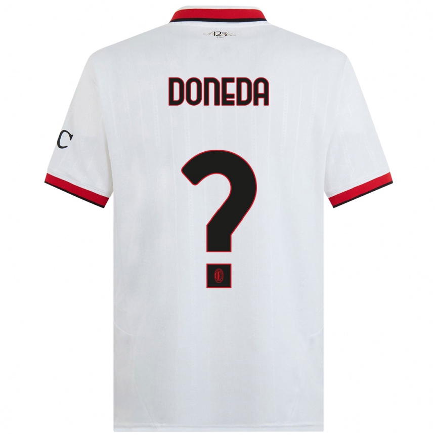 Herren Fußball Paolo Doneda #0 Weiß Schwarz Rot Auswärtstrikot Trikot 2024/25 T-Shirt Luxemburg