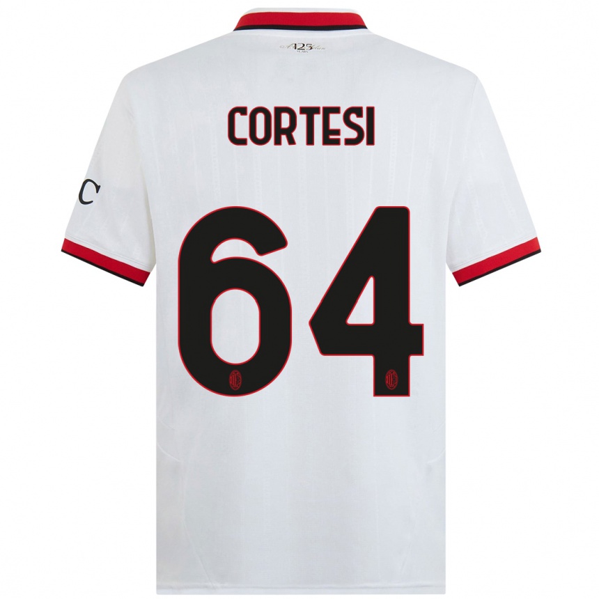 Herren Fußball Selena Cortesi #64 Weiß Schwarz Rot Auswärtstrikot Trikot 2024/25 T-Shirt Luxemburg