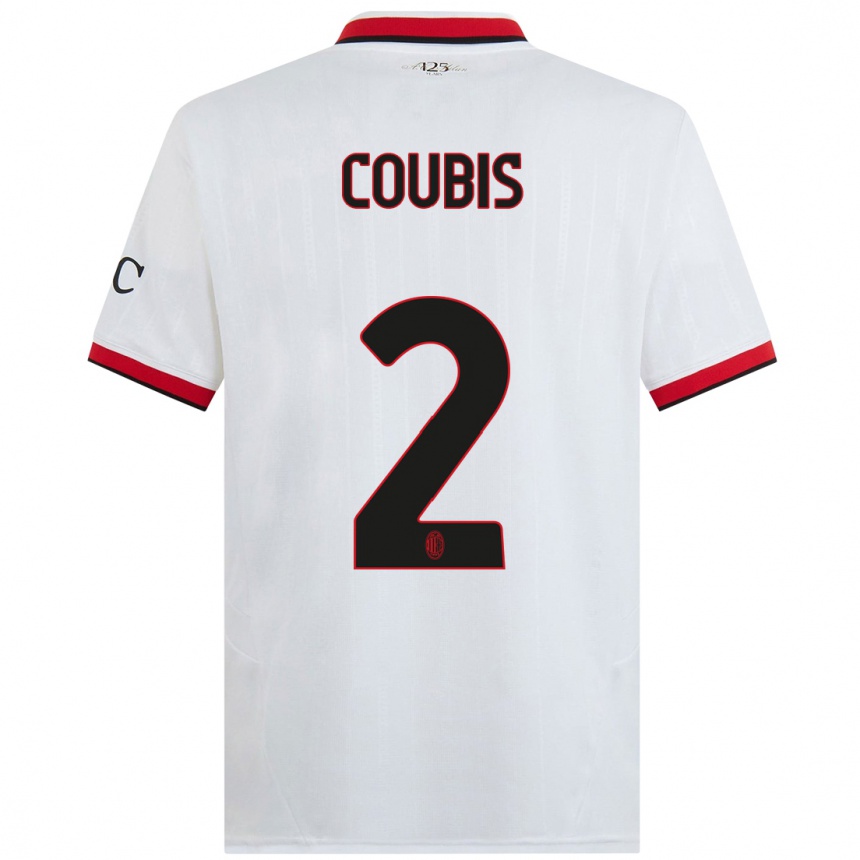 Herren Fußball Andrei Coubis #2 Weiß Schwarz Rot Auswärtstrikot Trikot 2024/25 T-Shirt Luxemburg