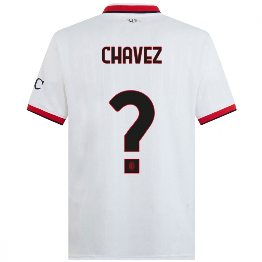 Herren Fußball Maikol Cifuentes Chavez #0 Weiß Schwarz Rot Auswärtstrikot Trikot 2024/25 T-Shirt Luxemburg