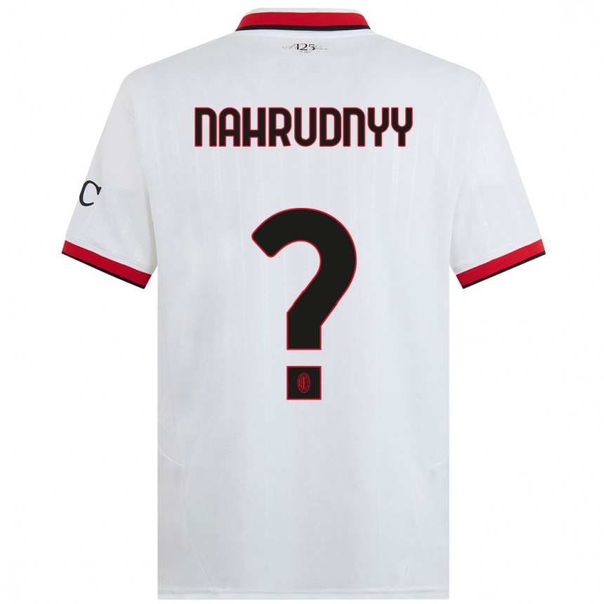 Herren Fußball Vladislav Nahrudnyy #0 Weiß Schwarz Rot Auswärtstrikot Trikot 2024/25 T-Shirt Luxemburg