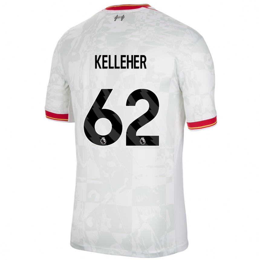 Herren Fußball Caoimhin Kelleher #62 Weiß Rot Schwarz Ausweichtrikot Trikot 2024/25 T-Shirt Luxemburg