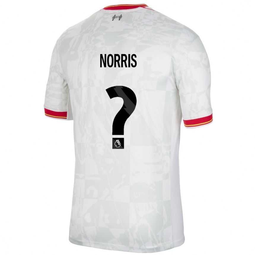 Herren Fußball James Norris #0 Weiß Rot Schwarz Ausweichtrikot Trikot 2024/25 T-Shirt Luxemburg