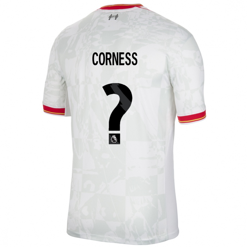 Herren Fußball Dominic Corness #0 Weiß Rot Schwarz Ausweichtrikot Trikot 2024/25 T-Shirt Luxemburg