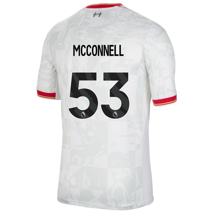 Herren Fußball James Mcconnell #53 Weiß Rot Schwarz Ausweichtrikot Trikot 2024/25 T-Shirt Luxemburg