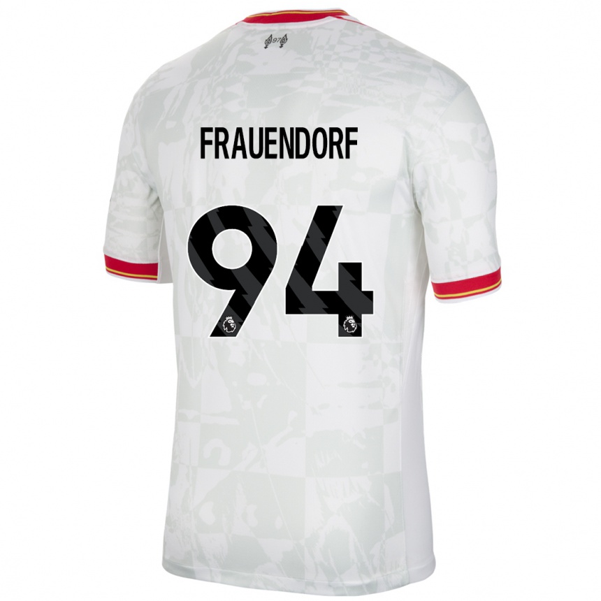 Herren Fußball Melkamu Frauendorf #94 Weiß Rot Schwarz Ausweichtrikot Trikot 2024/25 T-Shirt Luxemburg