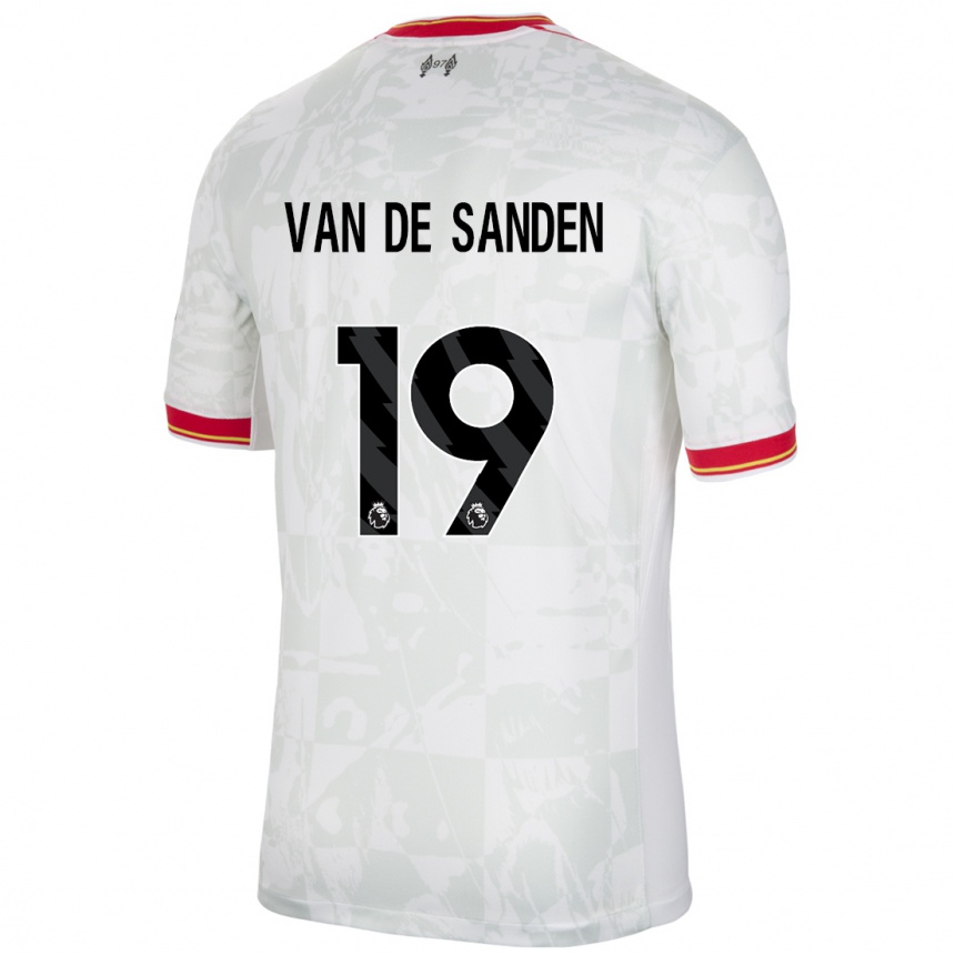 Herren Fußball Shanice Van De Sanden #19 Weiß Rot Schwarz Ausweichtrikot Trikot 2024/25 T-Shirt Luxemburg