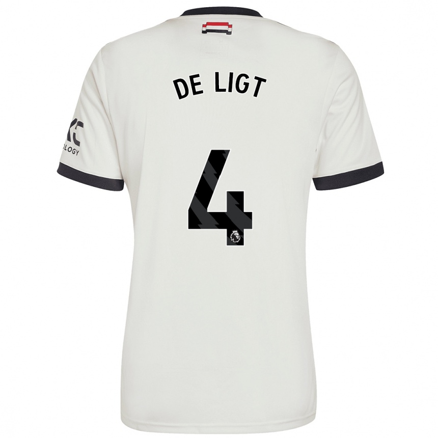 Herren Fußball Matthijs De Ligt #4 Cremeweiß Ausweichtrikot Trikot 2024/25 T-Shirt Luxemburg