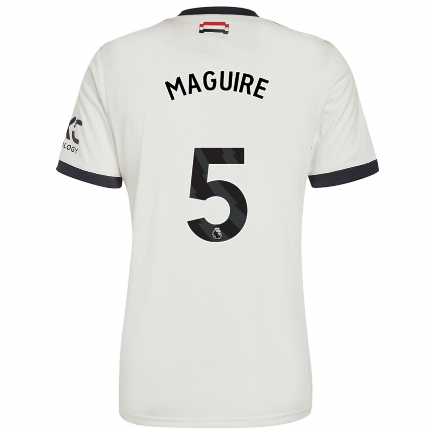 Herren Fußball Harry Maguire #5 Cremeweiß Ausweichtrikot Trikot 2024/25 T-Shirt Luxemburg