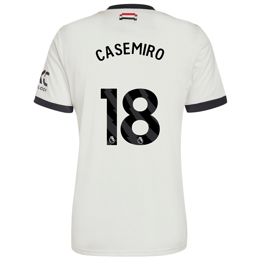 Herren Fußball Casemiro #18 Cremeweiß Ausweichtrikot Trikot 2024/25 T-Shirt Luxemburg