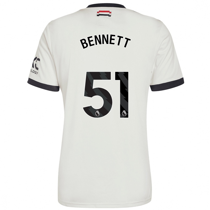 Herren Fußball Rhys Bennett #51 Cremeweiß Ausweichtrikot Trikot 2024/25 T-Shirt Luxemburg