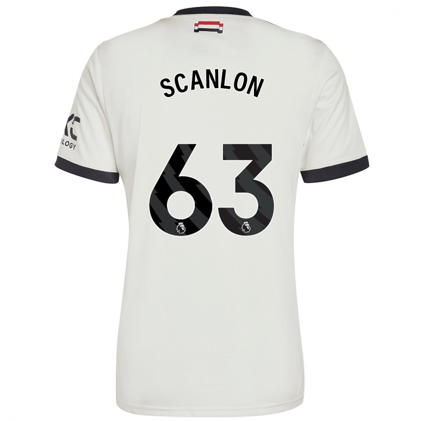 Herren Fußball James Scanlon #63 Cremeweiß Ausweichtrikot Trikot 2024/25 T-Shirt Luxemburg