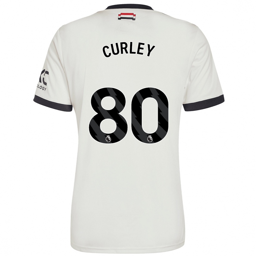 Herren Fußball Ruben Curley #80 Cremeweiß Ausweichtrikot Trikot 2024/25 T-Shirt Luxemburg