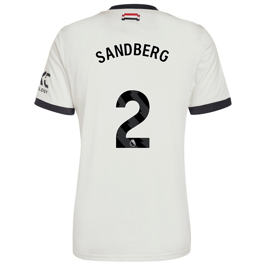 Herren Fußball Anna Sandberg #2 Cremeweiß Ausweichtrikot Trikot 2024/25 T-Shirt Luxemburg