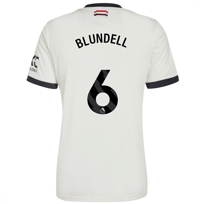 Herren Fußball Hannah Blundell #6 Cremeweiß Ausweichtrikot Trikot 2024/25 T-Shirt Luxemburg