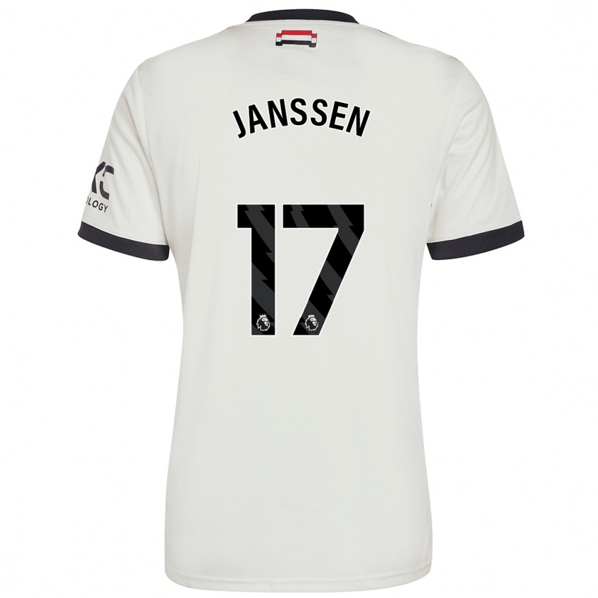 Herren Fußball Dominique Janssen #17 Cremeweiß Ausweichtrikot Trikot 2024/25 T-Shirt Luxemburg