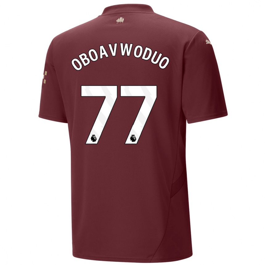 Herren Fußball Justin Oboavwoduo #77 Kastanienbraun Ausweichtrikot Trikot 2024/25 T-Shirt Luxemburg