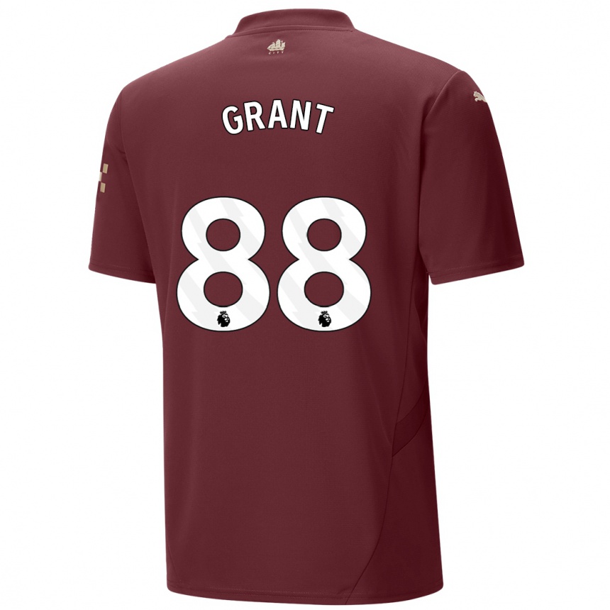 Herren Fußball True Grant #88 Kastanienbraun Ausweichtrikot Trikot 2024/25 T-Shirt Luxemburg