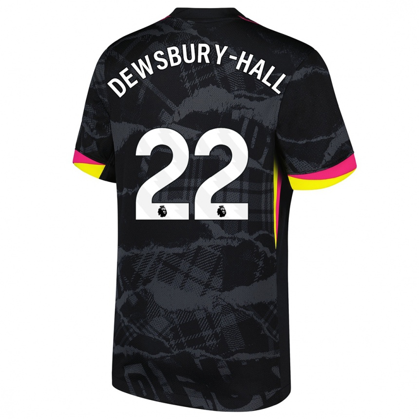 Herren Fußball Kiernan Dewsbury-Hall #22 Schwarz Rosa Ausweichtrikot Trikot 2024/25 T-Shirt Luxemburg