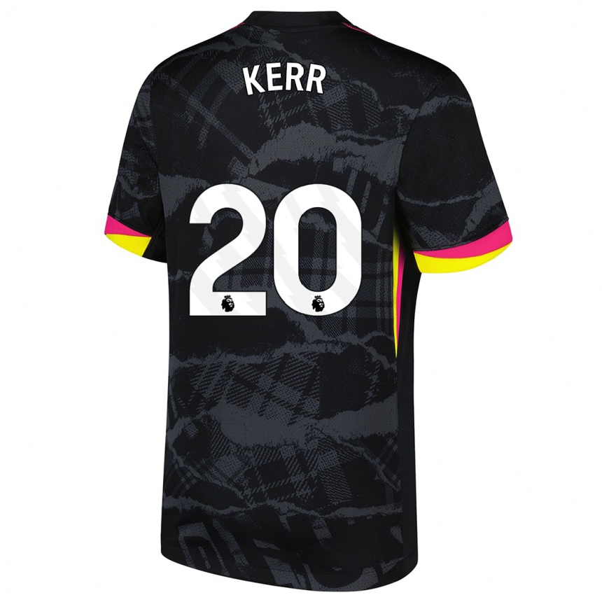 Herren Fußball Sam Kerr #20 Schwarz Rosa Ausweichtrikot Trikot 2024/25 T-Shirt Luxemburg