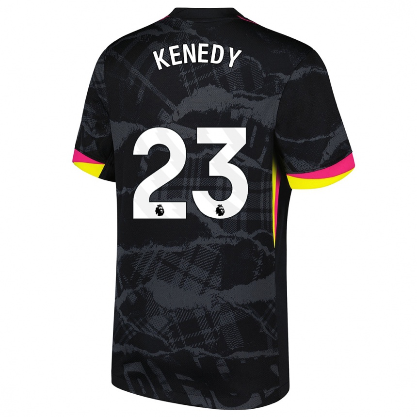 Herren Fußball Robert Kenedy #23 Schwarz Rosa Ausweichtrikot Trikot 2024/25 T-Shirt Luxemburg