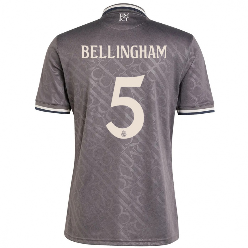 Herren Fußball Jude Bellingham #5 Anthrazit Ausweichtrikot Trikot 2024/25 T-Shirt Luxemburg