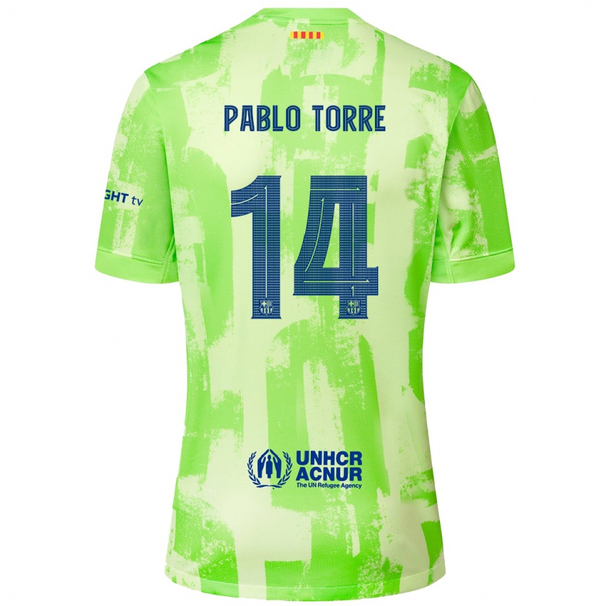 Herren Fußball Pablo Torre #14 Limettengrün Ausweichtrikot Trikot 2024/25 T-Shirt Luxemburg