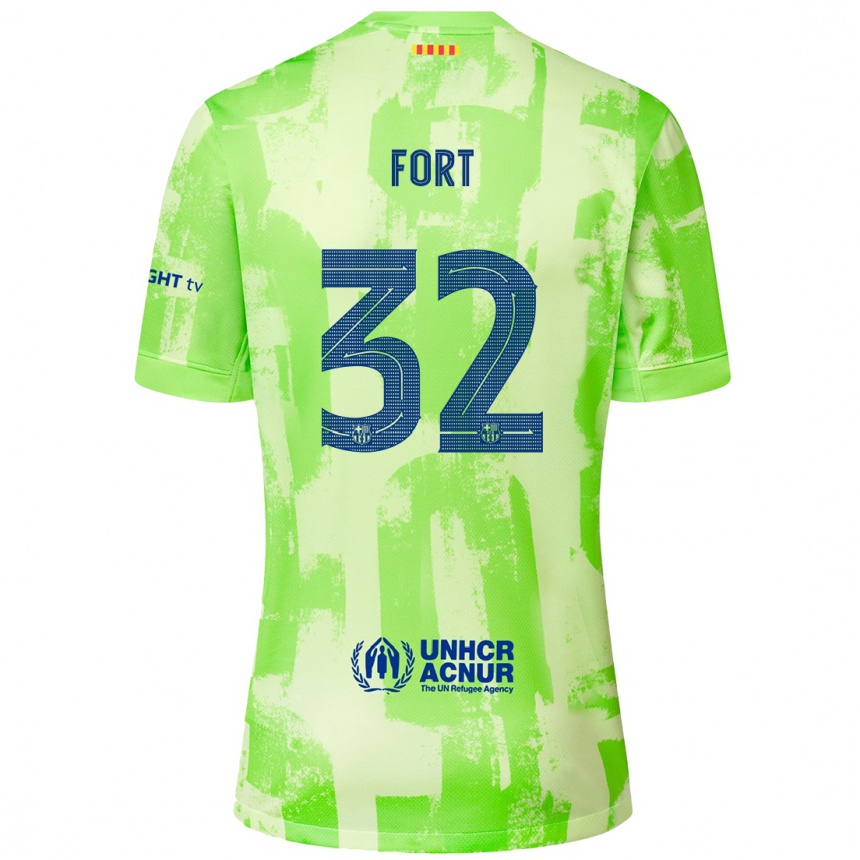 Herren Fußball Héctor Fort #32 Limettengrün Ausweichtrikot Trikot 2024/25 T-Shirt Luxemburg