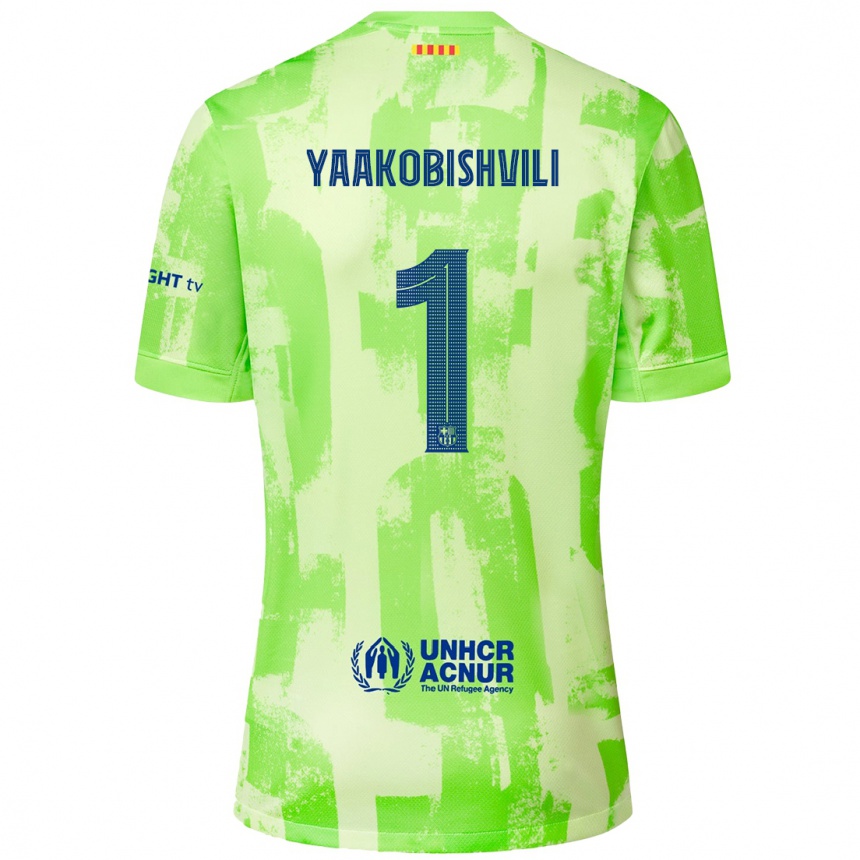 Herren Fußball Áron Yaakobishvili #1 Limettengrün Ausweichtrikot Trikot 2024/25 T-Shirt Luxemburg