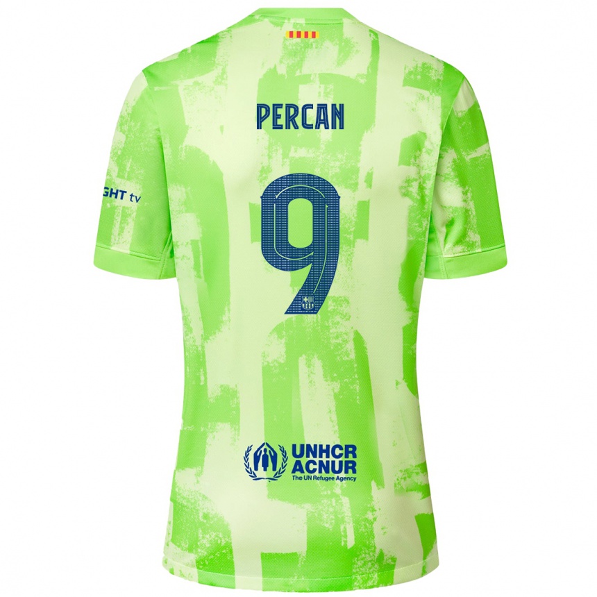 Herren Fußball Diego Percan #9 Limettengrün Ausweichtrikot Trikot 2024/25 T-Shirt Luxemburg