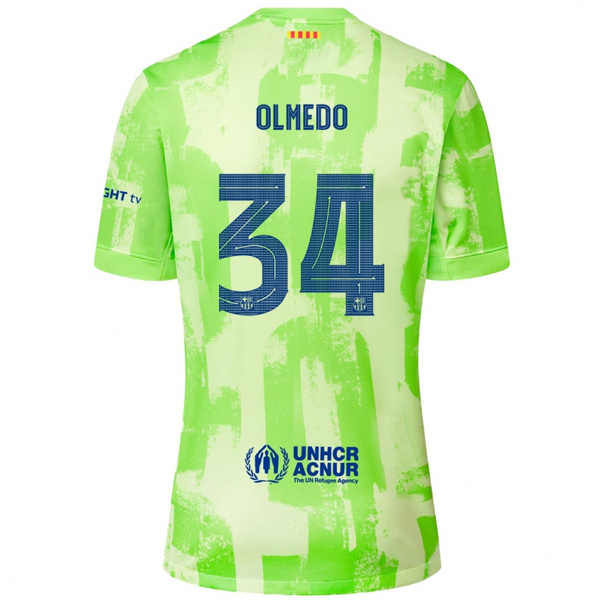 Herren Fußball Alexis Olmedo #34 Limettengrün Ausweichtrikot Trikot 2024/25 T-Shirt Luxemburg