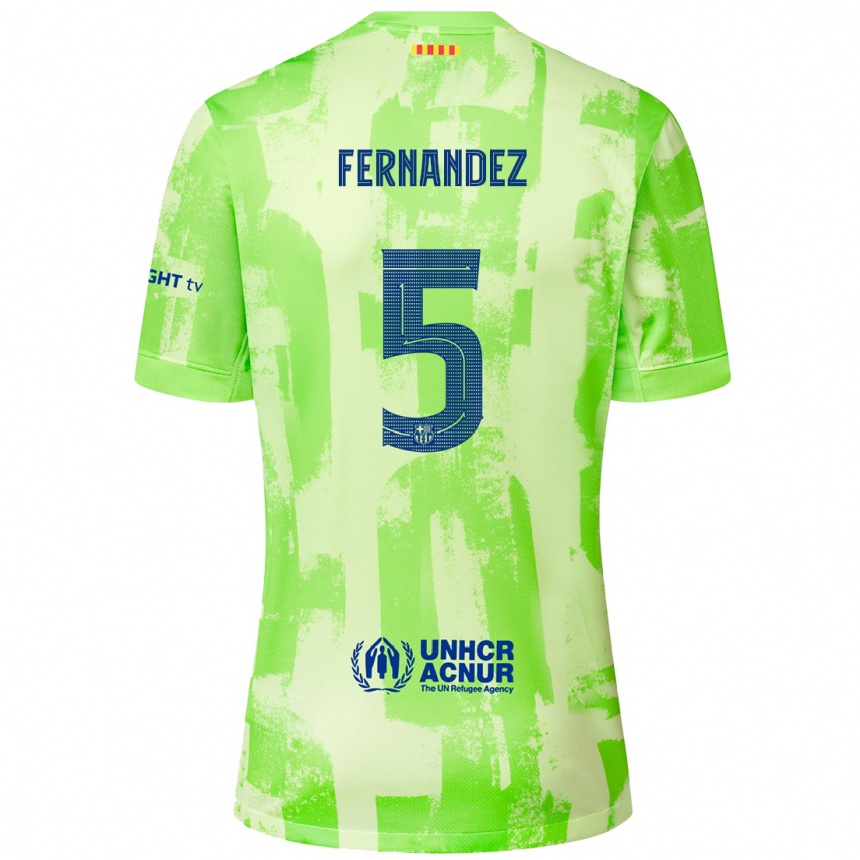 Herren Fußball Jana Fernández #5 Limettengrün Ausweichtrikot Trikot 2024/25 T-Shirt Luxemburg