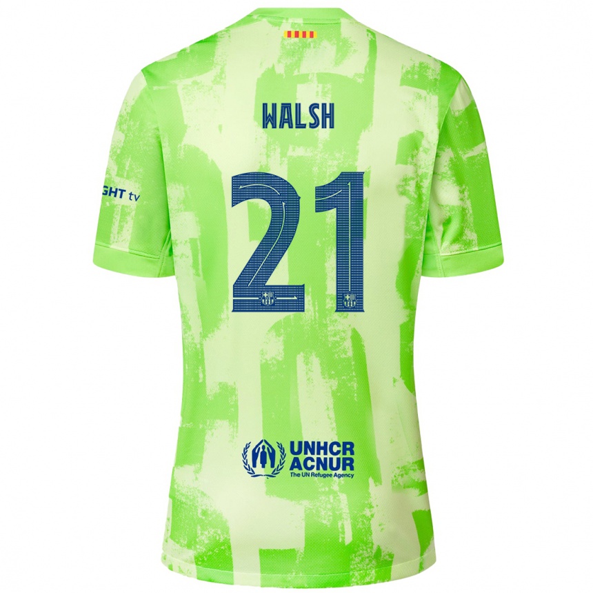 Herren Fußball Keira Walsh #21 Limettengrün Ausweichtrikot Trikot 2024/25 T-Shirt Luxemburg