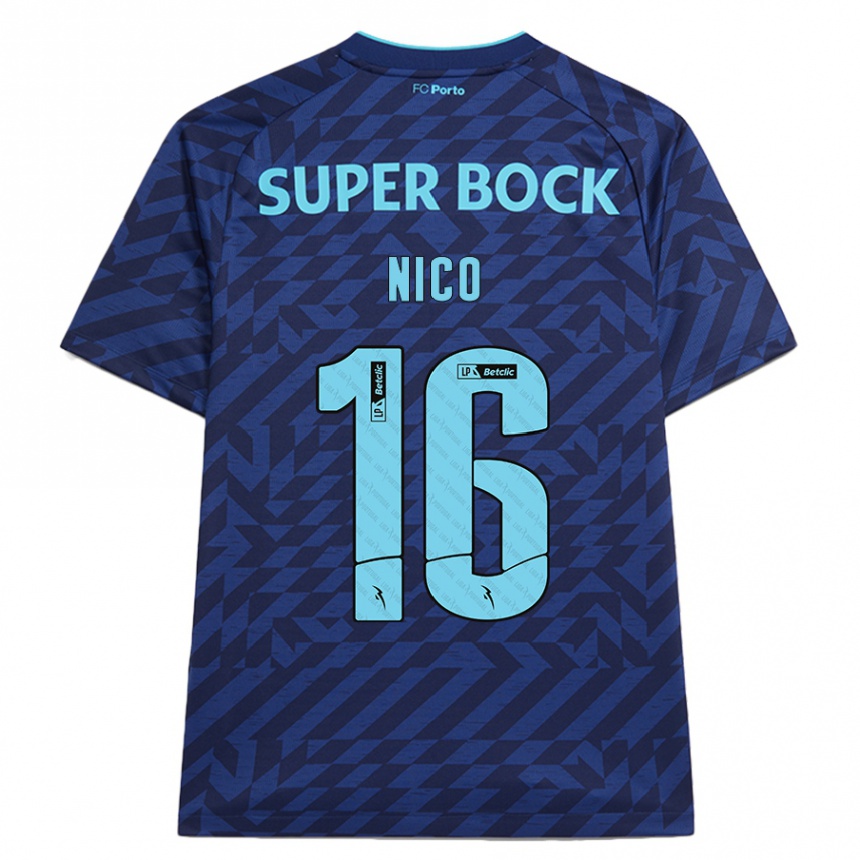 Herren Fußball Nico González #16 Marineblau Ausweichtrikot Trikot 2024/25 T-Shirt Luxemburg