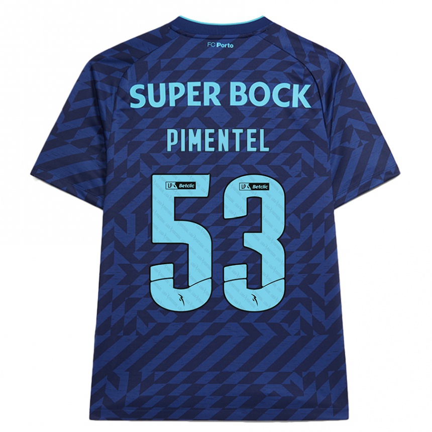 Herren Fußball Eric Pimentel #53 Marineblau Ausweichtrikot Trikot 2024/25 T-Shirt Luxemburg