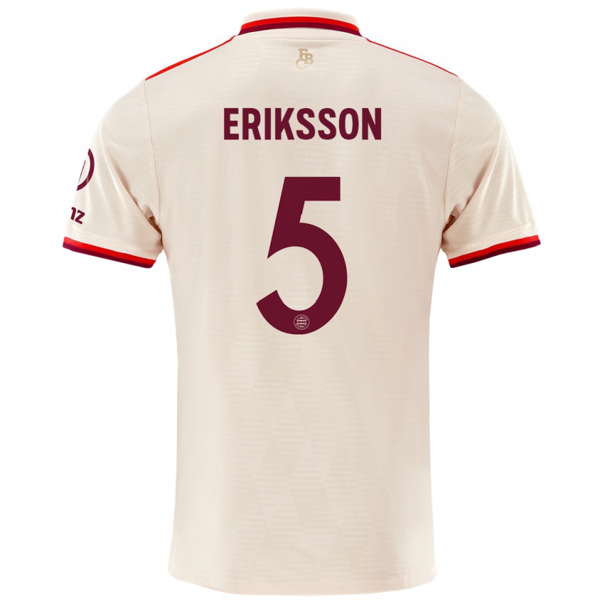 Herren Fußball Magdalena Eriksson #5 Leinen Ausweichtrikot Trikot 2024/25 T-Shirt Luxemburg