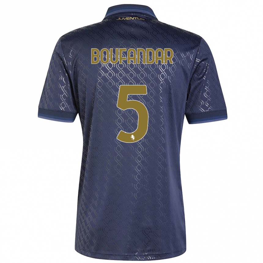 Herren Fußball Adam Boufandar #5 Marineblau Ausweichtrikot Trikot 2024/25 T-Shirt Luxemburg