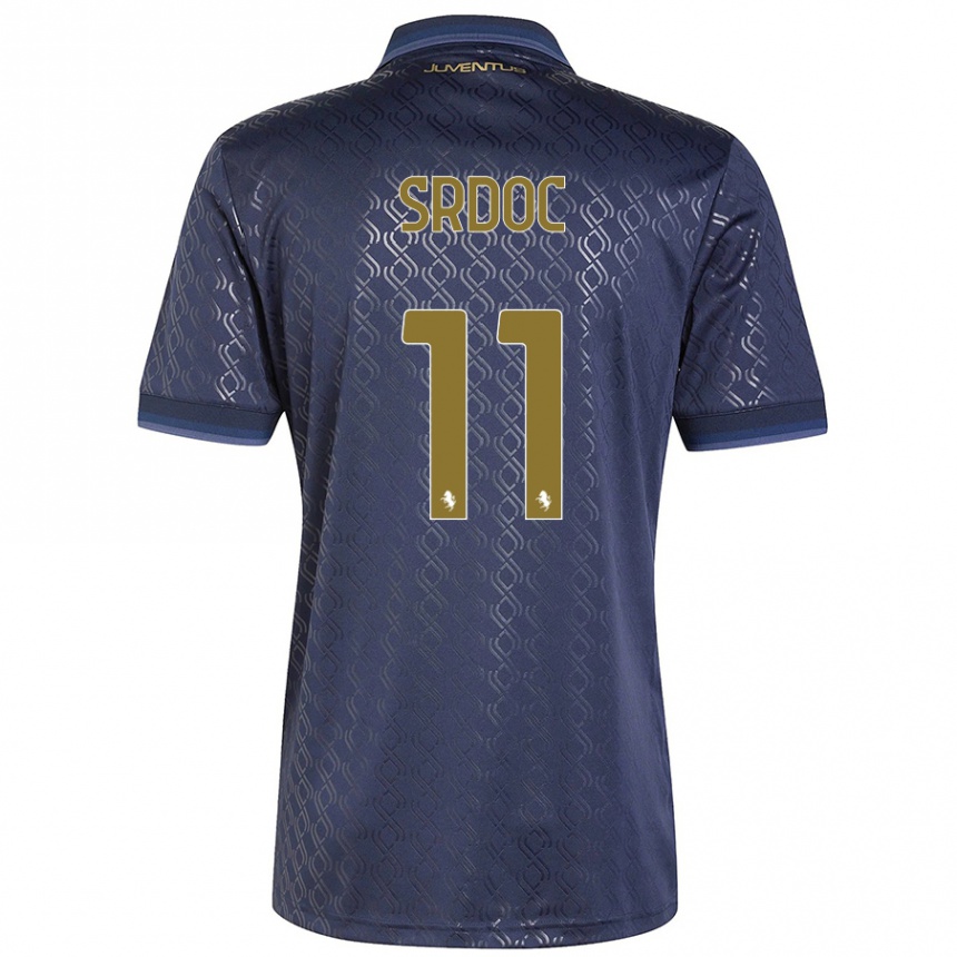 Herren Fußball Ivano Srdoc #11 Marineblau Ausweichtrikot Trikot 2024/25 T-Shirt Luxemburg