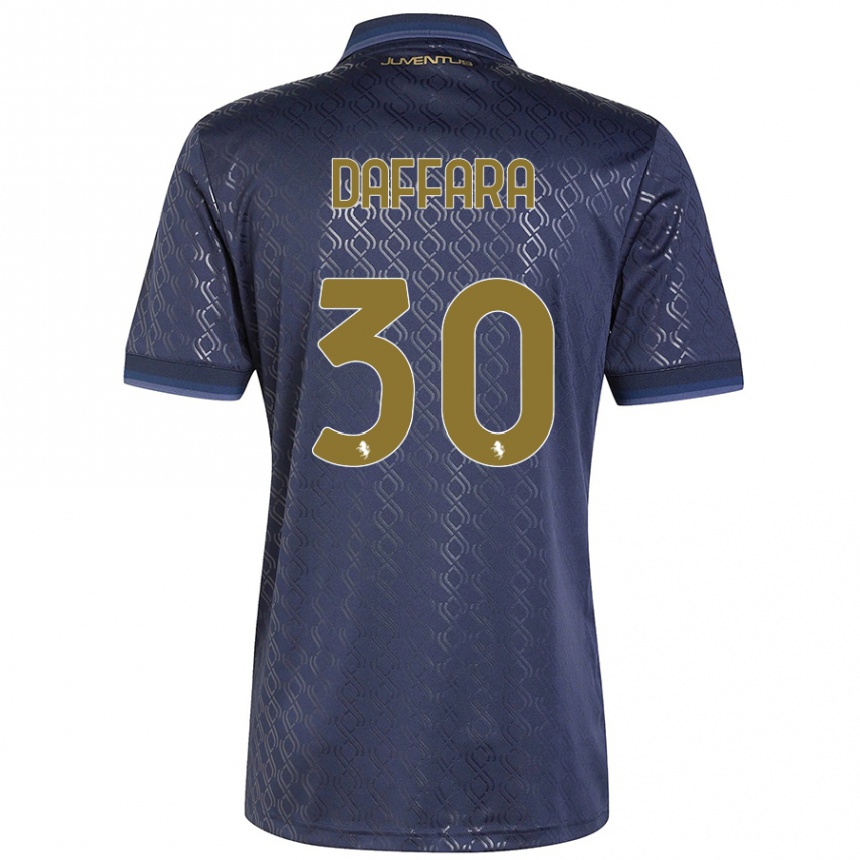 Herren Fußball Giovanni Daffara #30 Marineblau Ausweichtrikot Trikot 2024/25 T-Shirt Luxemburg