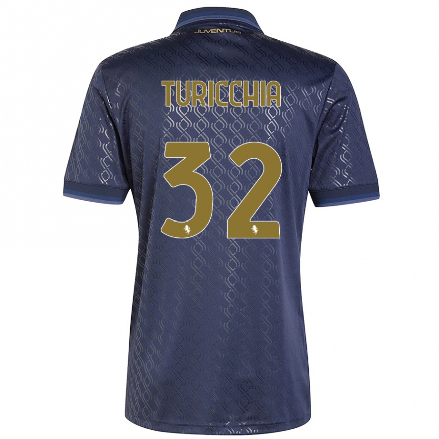 Herren Fußball Riccardo Turicchia #32 Marineblau Ausweichtrikot Trikot 2024/25 T-Shirt Luxemburg