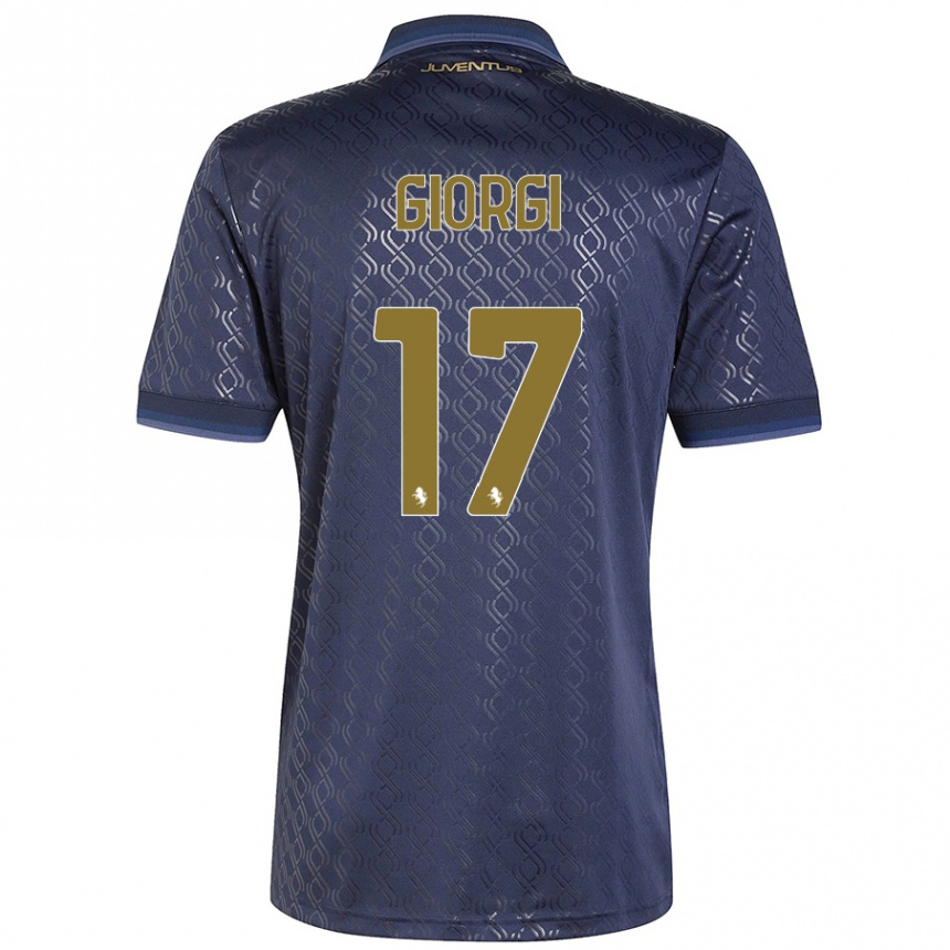 Herren Fußball Lorenzo Giorgi #17 Marineblau Ausweichtrikot Trikot 2024/25 T-Shirt Luxemburg