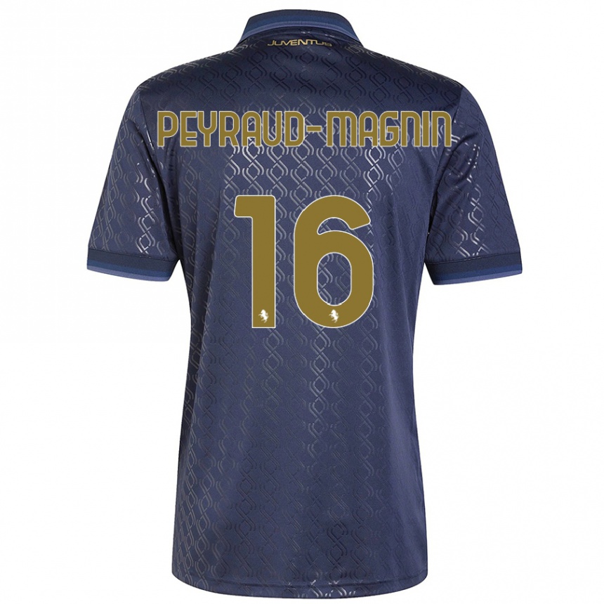 Herren Fußball Pauline Peyraud-Magnin #16 Marineblau Ausweichtrikot Trikot 2024/25 T-Shirt Luxemburg