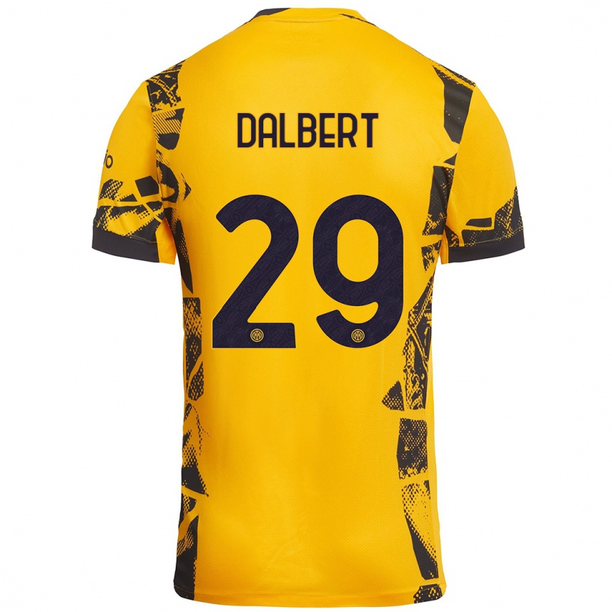 Herren Fußball Dalbert #29 Gold Schwarz Ausweichtrikot Trikot 2024/25 T-Shirt Luxemburg