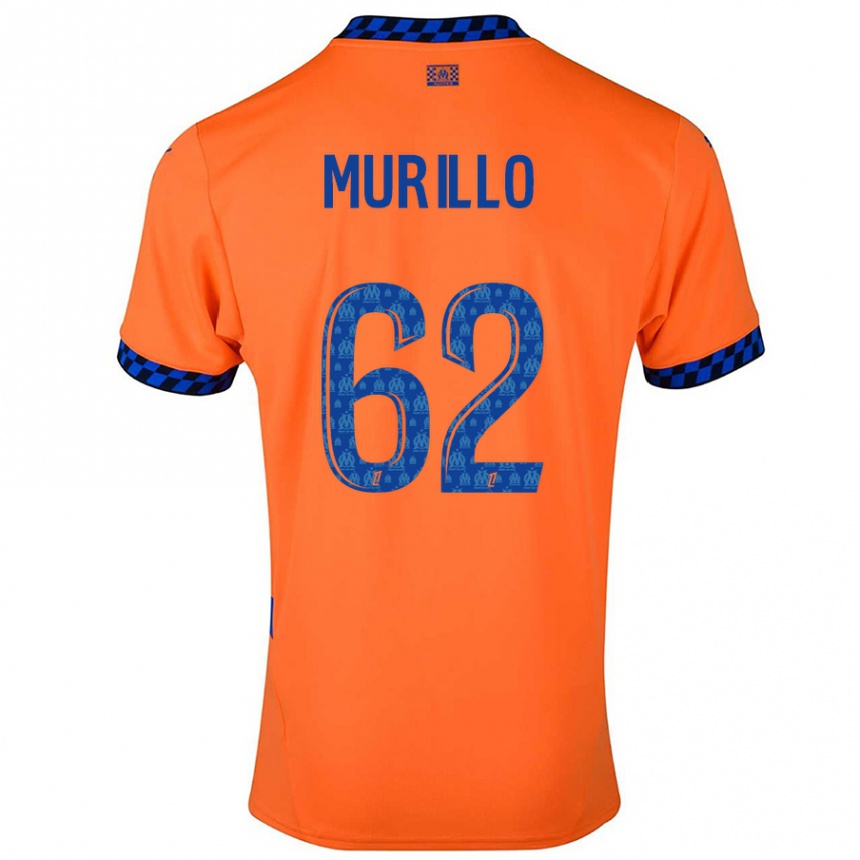 Herren Fußball Amir Murillo #62 Orange Dunkelblau Ausweichtrikot Trikot 2024/25 T-Shirt Luxemburg